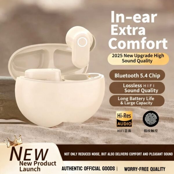 B&O Beoplay E8 2025 Wireless Earbuds - 48H Total Playtime, Active Noise Cancellation, LDAC Hi-Res Audio, IP54 Water Resistant