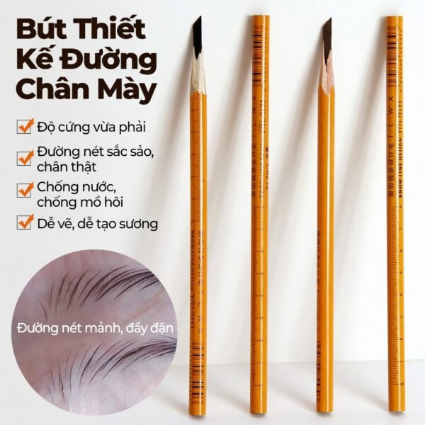 Bút Thiết Kế Chân Mày - Đường Nét Sắc Sảo, Dễ Vẽ, Lâu Trôi Không Lem