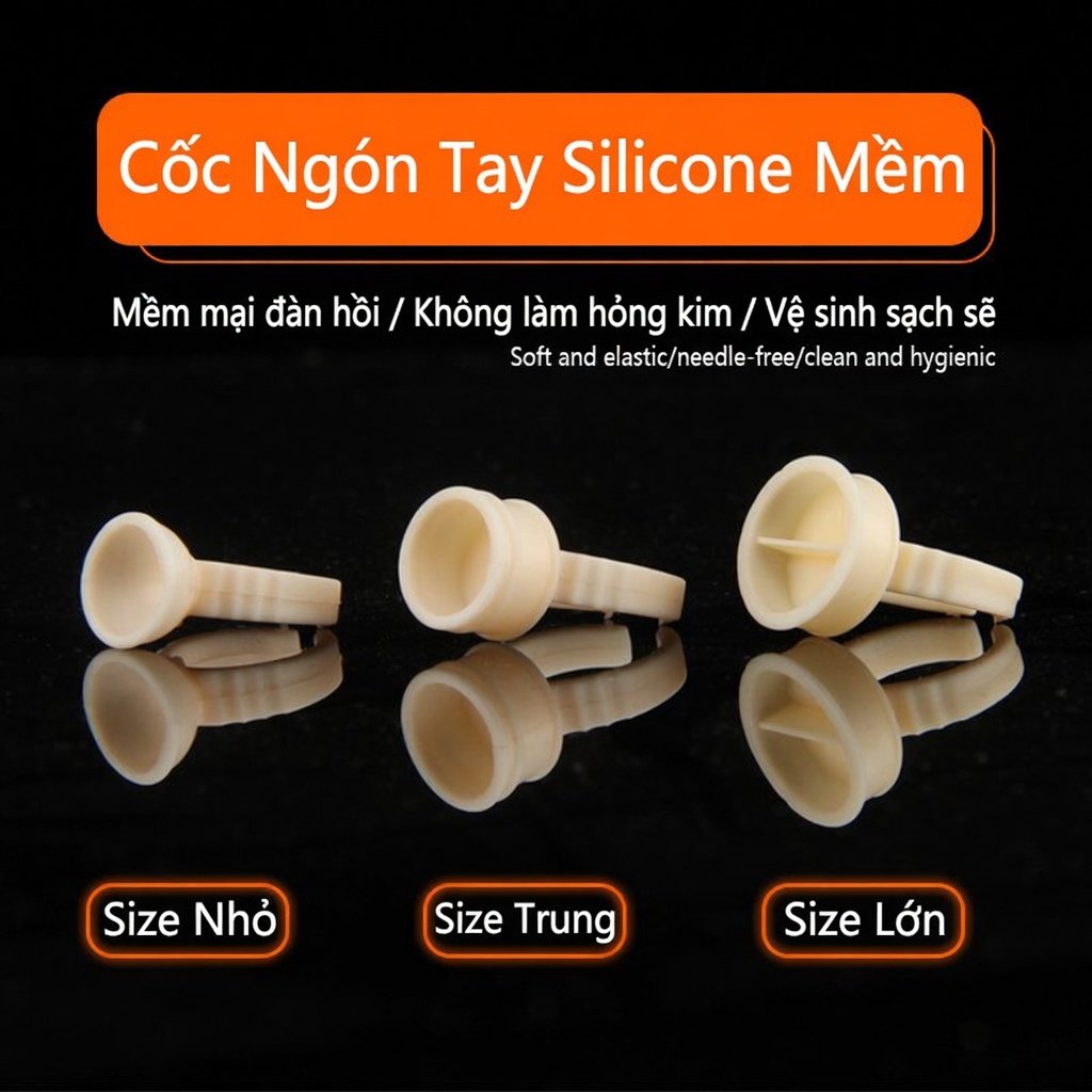 75NYS Cốc Ngón Tay Silicone Mềm ESOLANE - Đeo Ngón Tay Chấm Mực Xăm & Keo Nối Mi - 图片 1