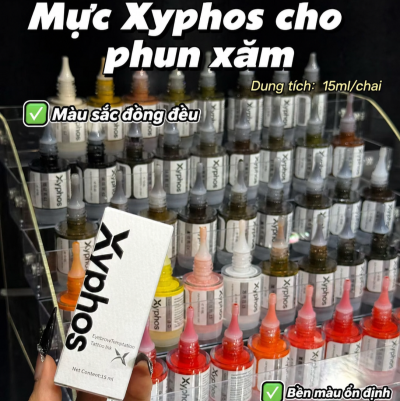 主图 Mực Phun Xăm Xyphos Cao Cấp - Bền Màu Ổn Định 15ml - Image 1