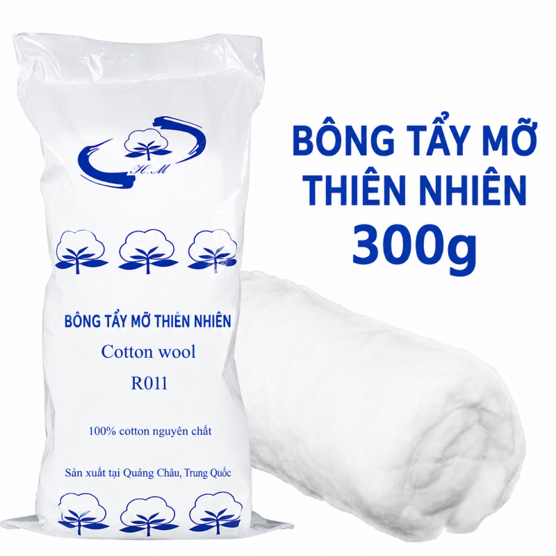 主图1 Bông Tẩy Trang Cao Cấp 300g - Bông Cotton Thực Vật Thấm Hút Mạnh - Image 1