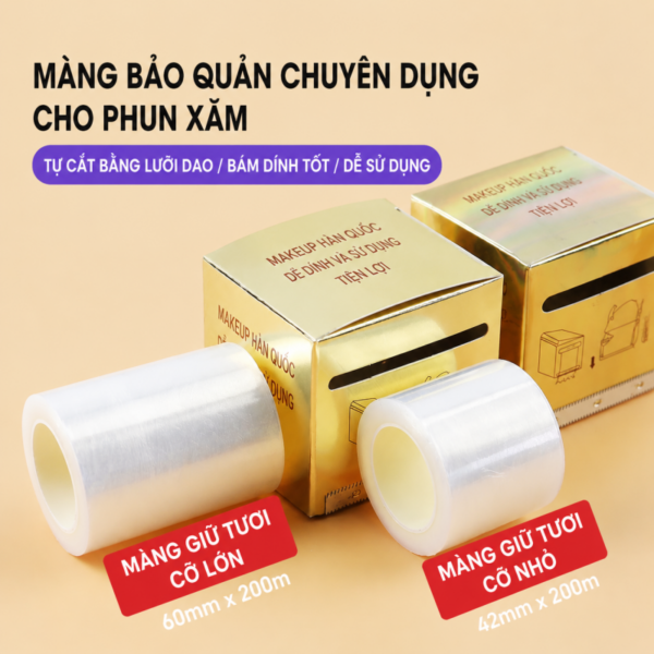 Màng Bảo Quản Chuyên Dụng 60mm & 42mm - Cuộn 200m Giữ Tươi Da Cổ