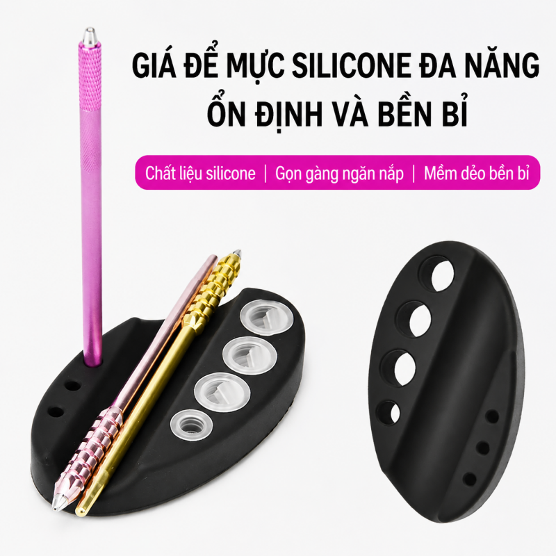 主图1 Giá Đỡ Mực Máy Thêu Xăm Silicon Cao Cấp - Chống Trượt, Dễ Vệ Sinh - Image 1