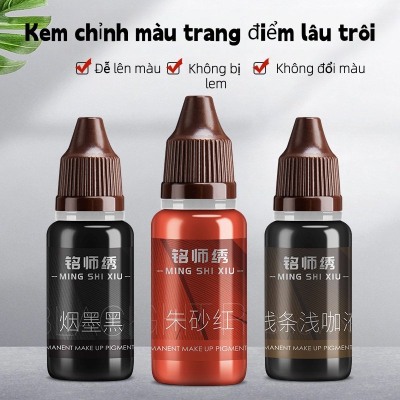 主图_01 Mực Phun Xăm Míng Shī Xiù Cao Cấp - Bộ Màu Chỉnh Sửa Trang Điểm Lâu Trôi - Image 1