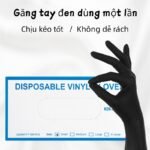 Găng Tay Đen Dùng Một Lần Vinyl - Chịu Kéo Tốt, Không Dễ Rách